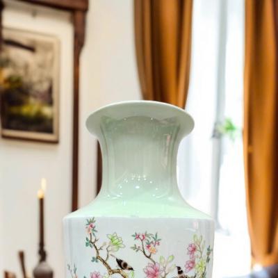 BÌNH SỨ HỌA TIẾT CHIM CÔNG